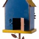 Glitzhome 52.5"H Blue Metal Sunflower Decorative Garden Birdhouse with Stake (KD)
