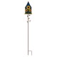 Glitzhome 52.5"H Blue Metal Sunflower Decorative Garden Birdhouse with Stake (KD)
