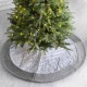 Glitzhome 48"D White Fleece Christmas Tree Skirt