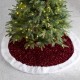 Glitzhome 48"D Red Sequin Christmas Tree Skirt