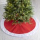 Glitzhome 48“D Red & White Felt Christmas Tree Skirt