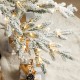 Glitzhome 6ft Deluxe Pre-Lit Snow Flocked Pine Artificial Christmas Tree with 300 Warm White Lights