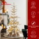 Glitzhome 6ft Deluxe Pre-Lit Snow Flocked Pine Artificial Christmas Tree with 300 Warm White Lights