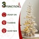 Glitzhome 6ft Deluxe Pre-Lit Snow Flocked Pine Artificial Christmas Tree with 300 Warm White Lights