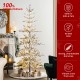 Glitzhome 7ft Deluxe Pre-Lit Snow Flocked Pine Artificial Christmas Tree with 400 Warm White Lights