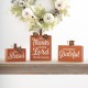 Glitzhome 3PK Fall Wooden Pumpkin Table Decor Set