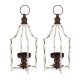 Glitzhome 16.5"H Farmhouse Rustic Metal Lantern, Set of 2