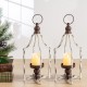 Glitzhome 16.5"H Farmhouse Rustic Metal Lantern, Set of 2