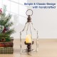 Glitzhome 16.5"H Farmhouse Rustic Metal Lantern, Set of 2