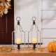 Glitzhome 22"H Large Farmhouse Rustic Metal Lantern, Set of 2