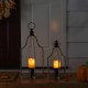 Glitzhome Set Of 2 Farmhouse Rustic Metal Lantern (Large and Small)