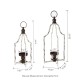 Glitzhome Set Of 2 Farmhouse Rustic Metal Lantern (Large and Small)