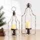 Glitzhome Set Of 2 Farmhouse Rustic Metal Lantern (Large and Small)
