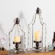 Glitzhome Set Of 2 Farmhouse Rustic Metal Lantern (Large and Small)