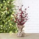 Glitzhome 16"H Christmas Red Berry Table Tree Décor