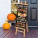 Glitzhome Double Sided Wooden Easel Porch Sign with One Changeable Sided Sign Board (Fall & Christmas) 