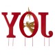 Glitzhome Metal "JOY" Angel Yard Stake or Wall Décor or Standing Decor, Set of 3