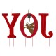 Glitzhome 36"H Metal "JOY" Angel Yard Stake or Standing Decor or Wall Décor with LED Lights (Three Functions)