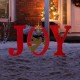 Glitzhome 36"H Metal "JOY" Angel Yard Stake or Standing Decor or Wall Décor with LED Lights (Three Functions)