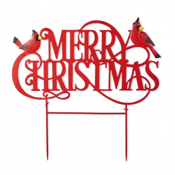Glitzhome 24"L Metal Christmas "MERRY CHRISTMAS"  Yard Stake(KD)