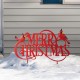 Glitzhome 24"L Metal Christmas "MERRY CHRISTMAS"  Yard Stake(KD)