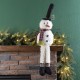 Glitzhome 28"H Fabric Christmas Snowman Shelf Sitter with Dangling Legs