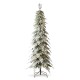 Glitzhome 7.5ft Pre-Lit Flocked Pencil Spruce Artificial Christmas Tree with 350 Warm White Lights