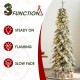 Glitzhome 7.5ft Pre-Lit Flocked Pencil Spruce Artificial Christmas Tree with 350 Warm White Lights