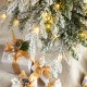Glitzhome 7.5ft Pre-Lit Flocked Pencil Spruce Artificial Christmas Tree with 350 Warm White Lights