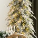 Glitzhome 7.5ft Pre-Lit Flocked Pencil Spruce Artificial Christmas Tree with 350 Warm White Lights