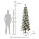 Glitzhome 7.5ft Pre-Lit Flocked Pencil Spruce Artificial Christmas Tree with 350 Warm White Lights