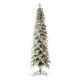 Glitzhome 9ft Pre-Lit Flocked Pencil Spruce Artificial Christmas Tree with 470 Warm White Lights 
