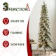 Glitzhome 9ft Pre-Lit Flocked Pencil Spruce Artificial Christmas Tree with 470 Warm White Lights 