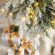 Glitzhome 9ft Pre-Lit Flocked Pencil Spruce Artificial Christmas Tree with 470 Warm White Lights 