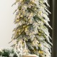 Glitzhome 9ft Pre-Lit Flocked Pencil Spruce Artificial Christmas Tree with 470 Warm White Lights 