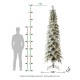 Glitzhome 9ft Pre-Lit Flocked Pencil Spruce Artificial Christmas Tree with 470 Warm White Lights 