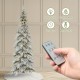 Glitzhome 9ft Pre-Lit Flocked Pencil Spruce Artificial Christmas Tree with 470 Warm White Lights 