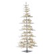 Glitzhome 9ft Deluxe Pre-Lit Flocked Pine Artificial Christmas Tree with 650 Warm White Lights