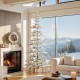 Glitzhome 9ft Deluxe Pre-Lit Flocked Pine Artificial Christmas Tree with 650 Warm White Lights