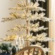 Glitzhome 9ft Deluxe Pre-Lit Flocked Pine Artificial Christmas Tree with 650 Warm White Lights