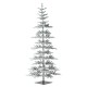 Glitzhome 9ft Deluxe Pre-Lit Flocked Pine Artificial Christmas Tree with 650 Warm White Lights