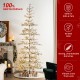 Glitzhome 9ft Deluxe Pre-Lit Flocked Pine Artificial Christmas Tree with 650 Warm White Lights