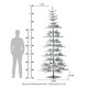 Glitzhome 9ft Deluxe Pre-Lit Flocked Pine Artificial Christmas Tree with 650 Warm White Lights