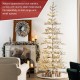 Glitzhome 9ft Deluxe Pre-Lit Flocked Pine Artificial Christmas Tree with 650 Warm White Lights
