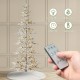 Glitzhome 9ft Deluxe Pre-Lit Flocked Pine Artificial Christmas Tree with 650 Warm White Lights