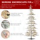 Glitzhome 9ft Deluxe Pre-Lit Flocked Pine Artificial Christmas Tree with 650 Warm White Lights