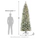 Glitzhome 9ft Pre-Lit Flocked Pencil Pine Artificial Christmas Tree with 500 Warm White Lights