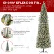 Glitzhome 11ft Pre-Lit Flocked Pencil Fir Artificial Christmas Tree with 950 Warm White Lights