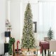 Glitzhome 11ft Pre-Lit Flocked Pencil Fir Artificial Christmas Tree with 950 Warm White Lights