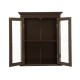 Glitzhome Wooden Wall Mounted Storage Cabinet with Glass Double Doors, Espresso